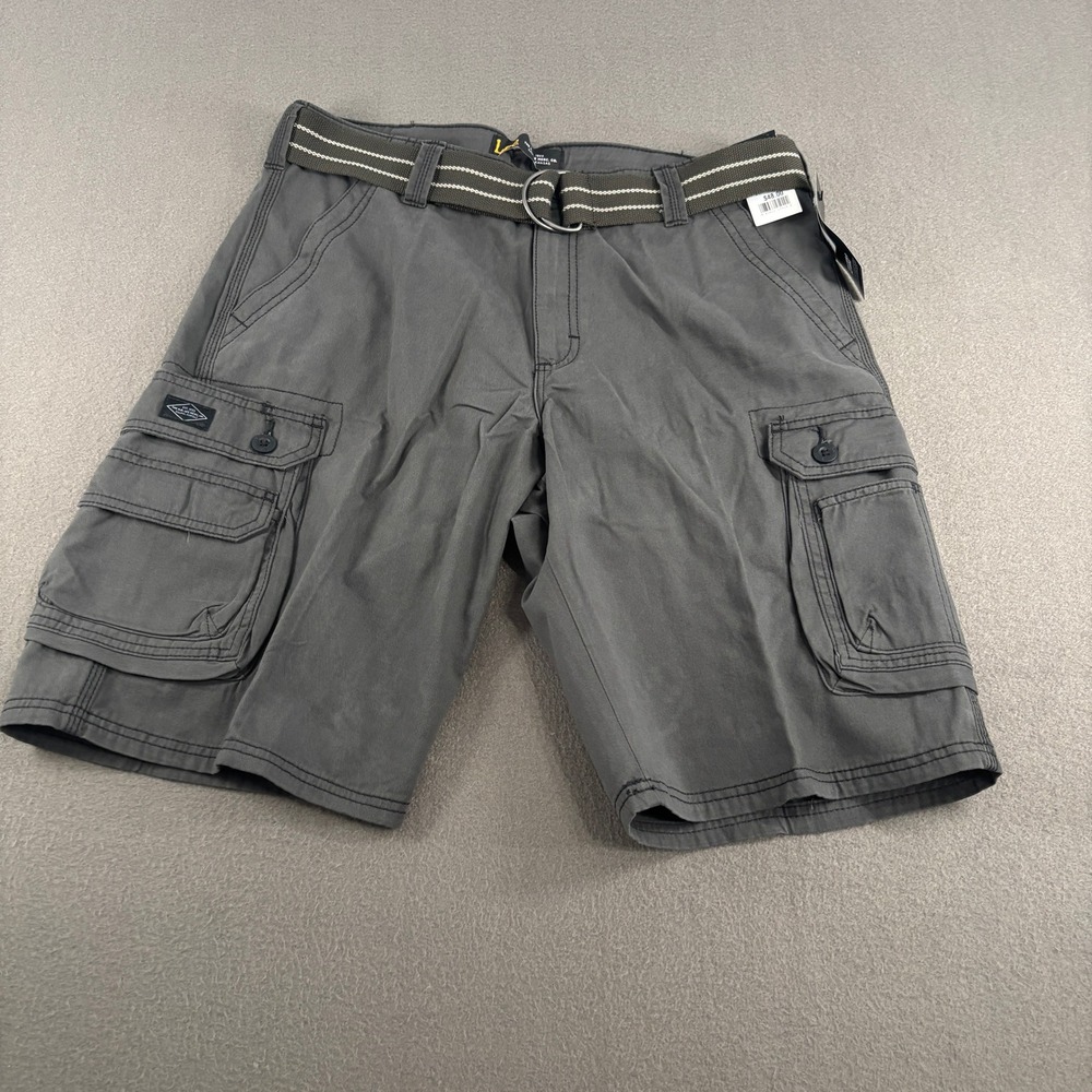 Lee Cargo Shorts Mens Size 34 Gray Belted Casual Outdoor 7831